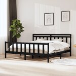 vidaXL Cadre de lit Noir Bois massif 200x200 cm