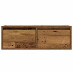 vidaXL Meuble TV avec lumières LED vieux bois 75x35 5x25 cm