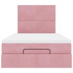 vidaXL Cadre de lit ottoman avec matelas rose 120x190 cm velours
