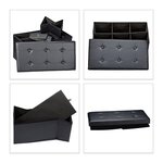 Banquette banc coffre de rangement avc tiroirs 76 cm noir 3013003