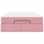 vidaXL Cadre de lit avec matelas Rose 120 x 190 cm Velours