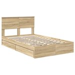 vidaXL Lit de Rangement Chêne Sonoma 120 x 200 cm Bois d'ingénierie
