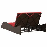 vidaXL Chaise longue avec coussins Marron 114 x 205 x 73 cm Résine tressée