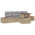 vidaXL Ensemble de canapé de jardin Réglable 5 Pièces Beige et Gris clair