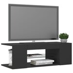 Vidaxl meuble tv avec lumières led gris 90x39x30 cm