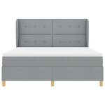Lit à ressorts vidaXL avec matelas Gris clair 180x200 cm Tissu