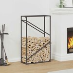 vidaXL Portant de bois chauffage noir 60x25x100 cm
