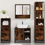 vidaXL Ensemble meubles salle de bain 4 Pièces chêne fumé bois ingénierie