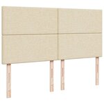 vidaXL Sommier à lattes de lit avec matelas Crème 200x200 cm Tissu