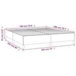 vidaXL Cadre de lit Gris foncé 180 x 200 cm Velours