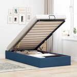 vidaXL Cadre de lit ottoman sans matelas bleu 100x200 cm tissu