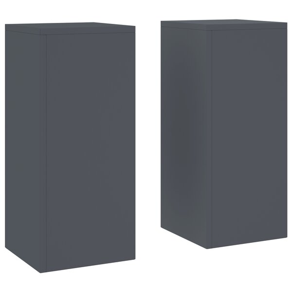 vidaXL Supports de Plantes Extérieurs Pilier 2 Pièces Anthracite 24x24x55 cm Acier