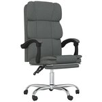 Chaise fauteuil siège pivotante de inclinable de bureau informatique étude foncé tissu gris 02_0024242