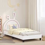 vidaXL Cadre de lit pour enfants avec tête de lit Blanc 90 x 190 cm PU