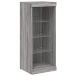 vidaXL Buffet avec lumières LED sonoma gris 41x37x100 cm