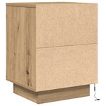 vidaXL Armoires de chevet lumières LED 2Pièces chêne artisanal 38x34x50cm