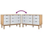 vidaXL Commode OTTA marron et blanc 111x43x73 5 cm bois de pin massif