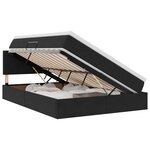 vidaXL Lit de rangement LED avec matelas Noir 140 x 200 cm Velours