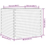 vidaXL Jardinière 80x80x72 cm bois de pin massif