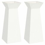 vidaXL Piliers de jardin   2 pièces avec bol blanc  dimensions 40x40x100 cm  en acier.