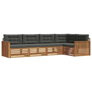 vidaXL Ensemble de canapés d'extérieur 5 Pièces Naturel et Anthracite
