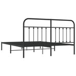 vidaXL Cadre de lit métal avec tête de lit noir 183x213 cm