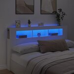 vidaXL Tête de lit à LED blanc 180x18 5x103 5 cm bois d'ingénierie