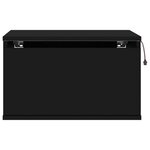 vidaXL Tables de chevet murales avec lumières LED 2 Pièces noir