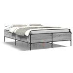 vidaXL Cadre de lit sonoma gris 150x200 cm bois d'ingénierie et métal