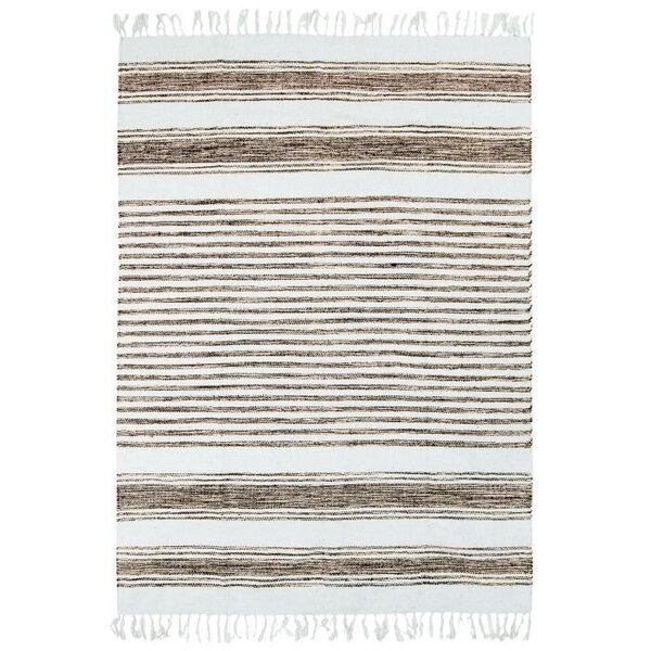 Tapis Terra - 160 x 230 cm - Lignes sable et blanc