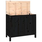 vidaXL Boîte à linge Noir 88 5x44x76 cm Bois massif de pin