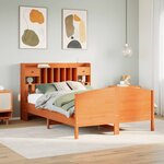 vidaXL Lit bibliothèque sans matelas cire marron 140x190 cm pin massif