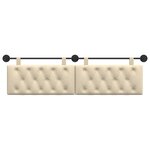 vidaXL Tête de lit suspendue Crème Tissu