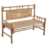 vidaXL Banc de jardin avec coussin 120 cm Bambou