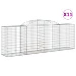 vidaXL Paniers à gabions arqués 11 Pièces 300x50x100/120 cm fer galvanisé