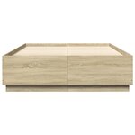 vidaXL Cadre de lit avec LED sans matelas chêne sonoma 150x200 cm