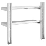 vidaXL Étagère murale 2 niveaux 50x23 5x60 cm argenté acier inoxydable
