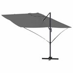 vidaXL Parasol Roma à Bras Déporté Anthracite et noir
