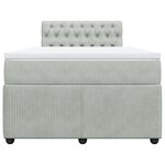 vidaXL Sommier à lattes de lit et matelas Gris clair 120x200cm Velours