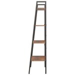 vidaXL Étagère sur pied 4 niveaux Marron foncé et noir 56x35x140 cm