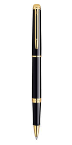 Waterman hemisphere stylo roller  noir brillant  recharge noire pointe fine  coffret cadeau