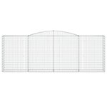 vidaXL Paniers à gabions arqués 3 Pièces 400x50x140/160 cm Fer galvanisé