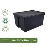 Pack and Move - Lot 5 Boîtes Stockage Plastique - 59 5 x 80 x 42 cm - 380KG Max - Stockage  Outils  Bricolage - Ultra Résistant - Réutilisable - 150L