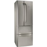 Hotpoint e4dxc1 - réfrigérateur multi-portes - 399l (292+107) - froid ventilé - l 70cm x h 195.5cm - silver