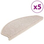 vidaXL Tapis d'escalier 5 Pièces 65x24x4 cm Taupe