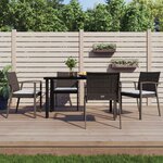 vidaXL Ensemble à manger de jardin 5 Pièces coussins résine tressée acier