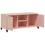 vidaXL Meuble TV rose 100 5x39x43 5 cm acier laminé à froid