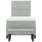 vidaXL Lit à ressorts avec matelas Gris clair 100 x 200 cm Velours