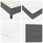 vidaXL Lit à ressorts avec matelas  gris foncé  160 x 200 cm  en tissu.