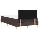 vidaXL Lit avec sommier et matelas & LED marron foncé 120x200 cm en tissu